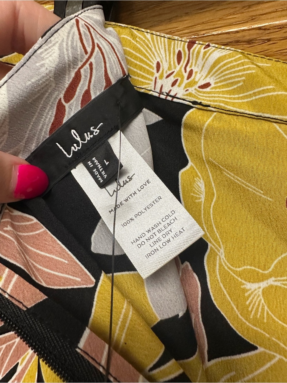 Lulu's Wrap pants with Yellow, White & Blush Floral Print - Picture 6 of 6